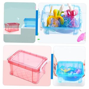 Cabilock Red Storage Bins with Lids 2pcs Boxes Storage Box Plastic Container Plastic Box Stuffed Animals for Kids Storage Bins with Lids for Animal Storage Organizing Box