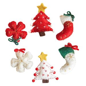 dechous 6pcs christmas ornaments hanging christmas ornaments snowflake hanging ornament felt snowflake pendants christmas tree ornaments hand decor christmas decorations lovely xmas decors