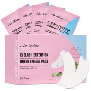 aureve 50 pairs under eye patches,eye pads lash extensions add hyaluronic acid,eyelash extension under eye gel pads suitable for most people
