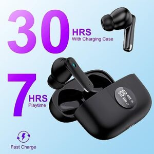 HomeSpot True Wireless Earbuds, Active Noise Cancellation Bluetooth 5.3 TWS with 4 ENC mic, Charging Case with Battery Level Indication, Low Latency 30 Hrs Playback time