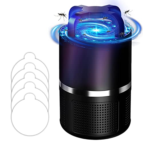 YOUNGDO Indoor Insect Trap Catcher & Mosquito Killer, Flies, Gnat, Moth, Bugs Trap Catch Insects Indoors with Suction, Bug Light & Sticky Glue (Black)