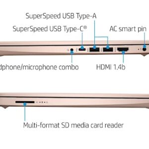 2023 Newest HP Laptops for College Student & Business, 14'' HD Computer, Intel Celeron N4120(4-core), up to 2.60 GHz, 16GB RAM, 576GB(64GB SSD+512GB Card), HDMI, Rose Gold, Windows 11, ROKC HDMI Cable