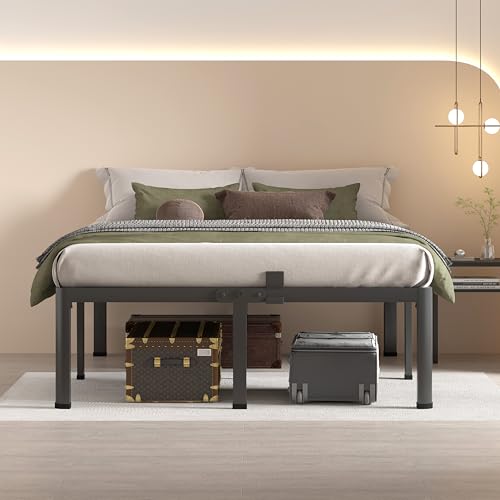 MAF 14 Inch California King Metal Platform Bed Frame with Round Corner Legs, 3000 LBS Heavy Duty Steel Slats Support, Noise Free, No Box Spring Needed, Easy Assembly