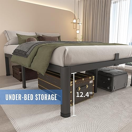 MAF 14 Inch California King Metal Platform Bed Frame with Round Corner Legs, 3000 LBS Heavy Duty Steel Slats Support, Noise Free, No Box Spring Needed, Easy Assembly