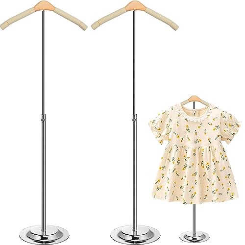 Huaerle 2 Pcs T Shirt Display Stand Adjustable Child T Shirt Display Shirt Rack Flexible Shoulder Stand Portable Clothes Hanger Clothing Hanging Rack for Garment Coat Retail Vendor