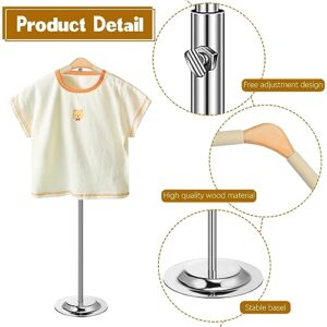 Huaerle 2 Pcs T Shirt Display Stand Adjustable Child T Shirt Display Shirt Rack Flexible Shoulder Stand Portable Clothes Hanger Clothing Hanging Rack for Garment Coat Retail Vendor