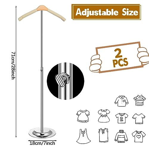 Huaerle 2 Pcs T Shirt Display Stand Adjustable Child T Shirt Display Shirt Rack Flexible Shoulder Stand Portable Clothes Hanger Clothing Hanging Rack for Garment Coat Retail Vendor