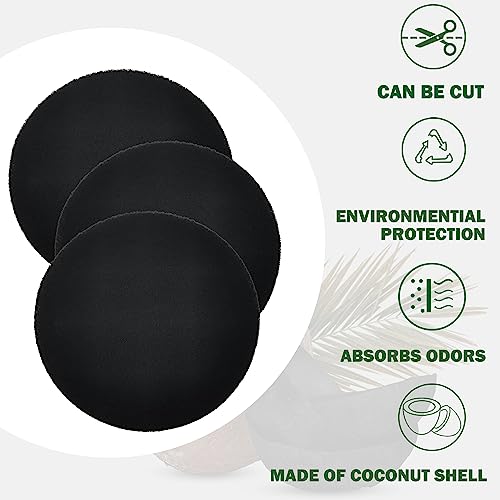 12 Pack Round 6.7inches Charcoal Filter Replacement Refill Sets for Kitchen Compost Bin and Countertop Bin Pail. Absorbs and Traps Trash Odor, Fresh Indoor Air