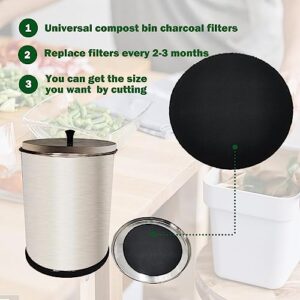 12 Pack Round 6.7inches Charcoal Filter Replacement Refill Sets for Kitchen Compost Bin and Countertop Bin Pail. Absorbs and Traps Trash Odor, Fresh Indoor Air