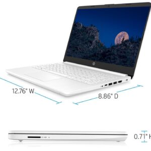 HP 14 HD Laptop, 2023 Newest Upgrade, Intel Intel Celeron N4120(4-core), 16GB RAM, 576GB(64GB SSD+512GB Card), Webcam, Bluetooth, USB-C, White, Windows 11, School and Business Ready, ROKC HDMI Cable