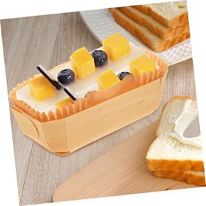 NOGRAX Loaf Bake 1 set Cake Baking Kitchen Multi-function Heat-resistant Bakery Home Wood Wooden Practical Bread DIY Household Rectangular Food Pan Liner Loaf Toast of Molds Tray Bread Baking Pan