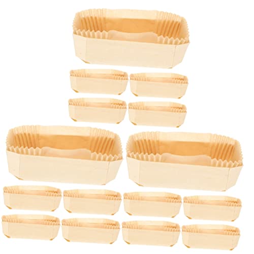 NOGRAX 3 sets Pan Bakery Supply Wooden Cake of Loaf Baking Toast Practical Kitchen Paper DIY Liner Tray Heat-resistant Household Mold Molds Rectangular Multi-use Home Food Wrapping Bread Pan