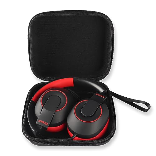 igooot Kids Headphones Wired,with case Most Comfortable Over Ear Children Headphones,Adjustable,Volume Limiter 85/94dB,for School/Plane/Switch/Amazon-fire-Tablet/ipad,3.5mm Jack,Black&Red.