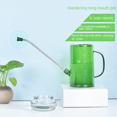 XDMTWLKJ 1L/34oz Thickened Household Gardening Watering Can Large Capacity Spray Bottle Long-Nozzle Garden Plant Watering Pot Sprayer (Green)