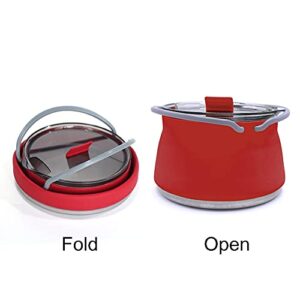 LONGSHENGDA Practical Silicone Kettle Portable Mini Boiling Water Pot with Handle Water Kettle for Travel Self-Driving Accessories