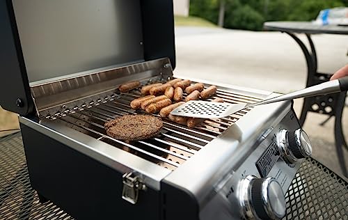 Portable Propane Gas Grill 2-Burner Tabletop Clearview Monument Grills with cover