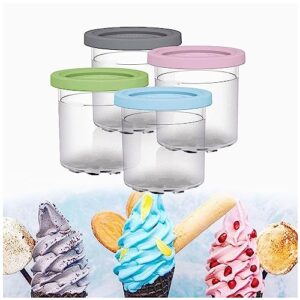 Creami Pints, for Ninja Ice Cream Maker Pints,16 OZ Pint Ice Cream Containers with Lids Airtight and Leaf-Proof Compatible with NC299AMZ,NC300s Series Ice Cream Makers