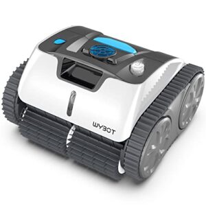 wybot robotic pool cleaner for in ground pools up to 60 ft in length, cordless pool vaccum with wall climbing function, max cleaning coverage, larger top-loading filters