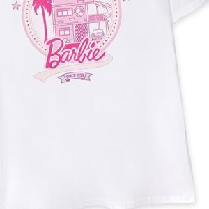 Barbie Women's Malibu Off Campus White T-Shirt | Iconic Brand | Fashionable Short Sleeved | Comfortable Retro Fit Movie Merchandise - X-Large