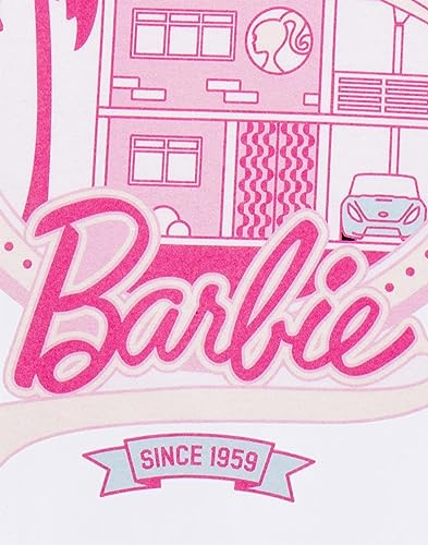 Barbie Women's Malibu Off Campus White T-Shirt | Iconic Brand | Fashionable Short Sleeved | Comfortable Retro Fit Movie Merchandise - X-Large