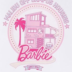 Barbie Women's Malibu Off Campus White T-Shirt | Iconic Brand | Fashionable Short Sleeved | Comfortable Retro Fit Movie Merchandise - X-Large