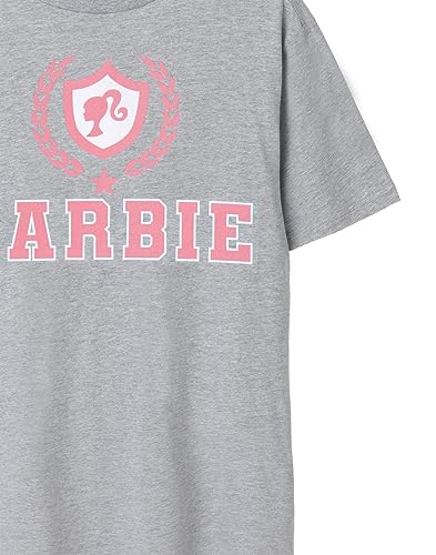 Barbie Women's Grey Marl Logo T-Shirt | Iconic Brand | Fashionable Top | Comfortable Retro Fit Movie Merchandise Gift - Large