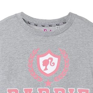 Barbie Women's Grey Marl Logo T-Shirt | Iconic Brand | Fashionable Top | Comfortable Retro Fit Movie Merchandise Gift - Large