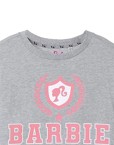 Barbie Women's Grey Marl Logo T-Shirt | Iconic Brand | Fashionable Top | Comfortable Retro Fit Movie Merchandise Gift - Large