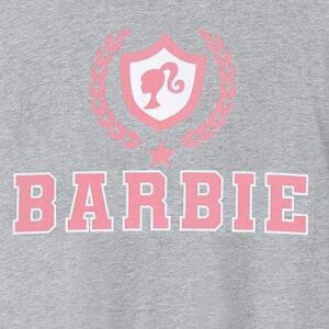Barbie Women's Grey Marl Logo T-Shirt | Iconic Brand | Fashionable Top | Comfortable Retro Fit Movie Merchandise Gift - Large