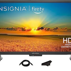 INSIGNIA 24-inch Class F20 Series Smart HD 720p Fire TV, Alexa, Apple AirPlay, with Compatible Kwalicable High Speed 6FT HDMI Cable and Microfiber Cleaning Cloth… (24 Inches)