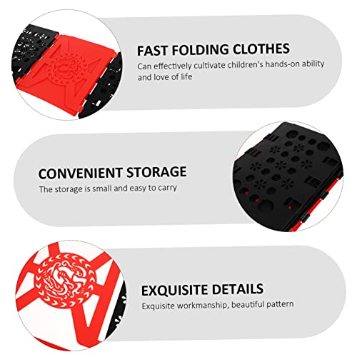 Cabilock 1pc Clothes Folding Board Plastic Laundry Folders Shirt Folding Board Closet Organizer Clothing Tray Kids Shirt Plastic File Folders Tool Organizer Bag Plastic Stacking Board Red