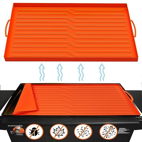 Silicone Griddle Mat for 36 in Blackstone Grill,Grill Buddy Accessories Protective Top Cover Protector Outdoor,Heavy Duty Food-Grade Barbecue Mat(Orange)