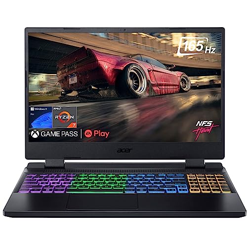 acer Nitro 5 Gaming Laptop, 15.6'' QHD IPS 165Hz, AMD Ryzen 7 6800H (Beat i9-11950H) Up to 4.7GHz, GeForce RTX 3070 Ti, 32GB DDR5, 1TB PCIe 4.0, RJ45, Win11 Pro, Black (AN515)