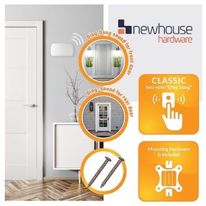 Newhouse Hardware CHM24V White 24-Volt Wired Doorbell Chime | Electrical Door Bell for Homes | Hard-Wired Door Chimes with Front Door Ding-Dong and Rear Tone | Home Improvement Electrical Equipment