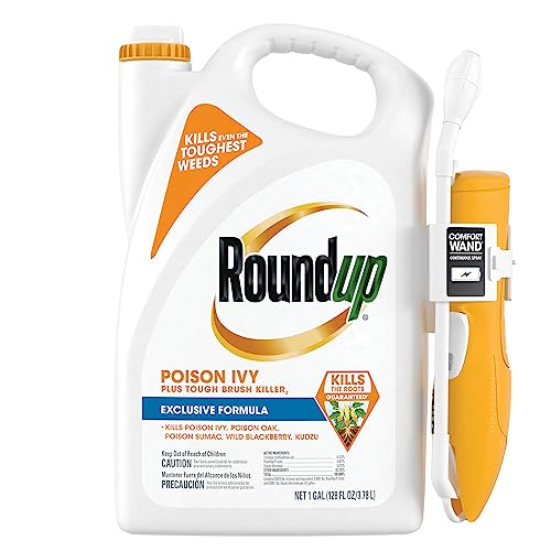 Roundup Poison Ivy Plus Tough Brush Killer₂ with Comfort Wand, Visible Results in Hours, 1 gal.