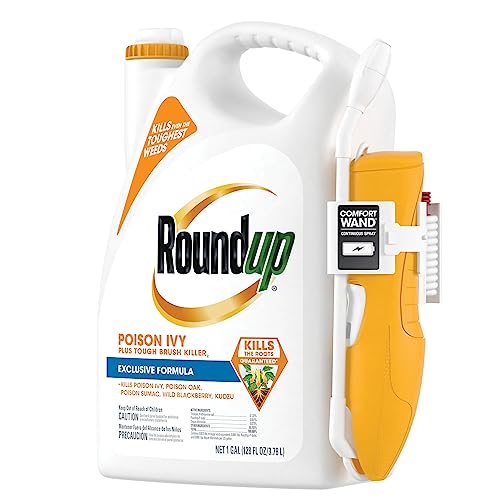 Roundup Poison Ivy Plus Tough Brush Killer₂ with Comfort Wand, Visible Results in Hours, 1 gal.