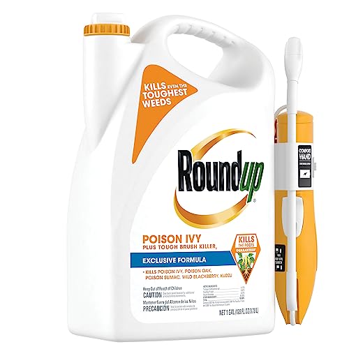 Roundup Poison Ivy Plus Tough Brush Killer₂ with Comfort Wand, Visible Results in Hours, 1 gal.