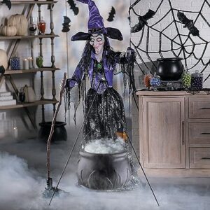 Halloween Decorations Outdoor - Large Cauldron Halloween Decor on Tripod with Timer Lights - Plastic Cauldron Witch Halloween Decorations for Porch Yard Lawn Outside