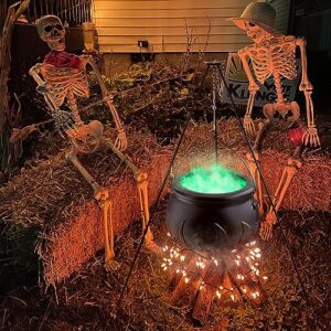 Halloween Decorations Outdoor - Large Cauldron Halloween Decor on Tripod with Timer Lights - Plastic Cauldron Witch Halloween Decorations for Porch Yard Lawn Outside