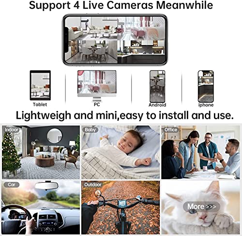 AugeCase Mini Camera WiFi Wireless Nanny Cam, 1080p HD Home Security Camera,Night Vision Indoor/Outdoor Small Dog Pet Camera for Mobile Phone Applications in Real Time