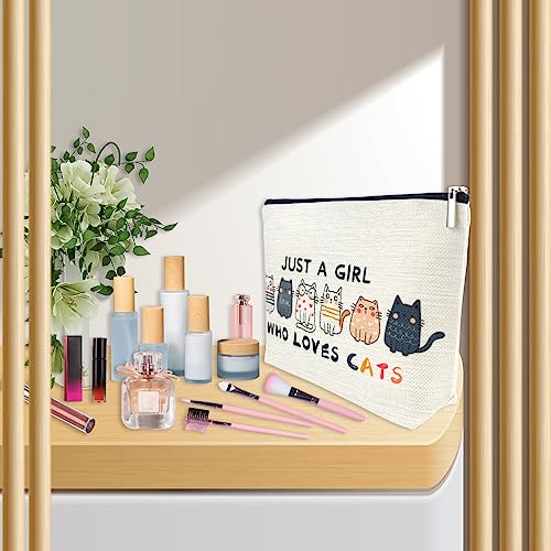 Cat Makeup Bags for Women, Cute Cat Themed Gifts for Girls, Small Cat Lover Travel Cosmetic Bag Zipper Pouch for Teens Daughter Sister Bestie, Funny Cat Mom Stuff Birthday Christmas Decorations