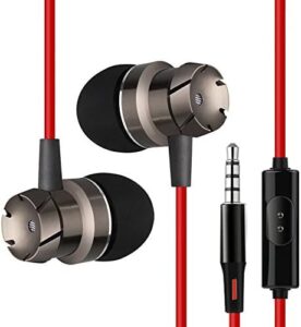 fantia wired earbuds headphones in-ear earphones with microphone remote. 3.5mm plug in audio jack