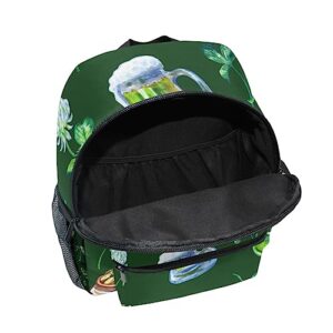 ODAWA St Patricks Day Symbols Pattern Kids Backpack Boys Toddler, Bookbag for Boys, Preschool Backpack