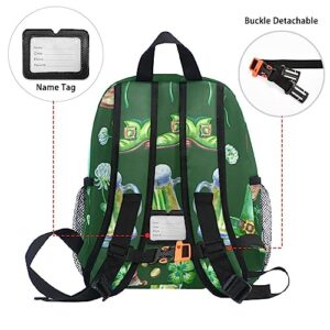 ODAWA St Patricks Day Symbols Pattern Kids Backpack Boys Toddler, Bookbag for Boys, Preschool Backpack