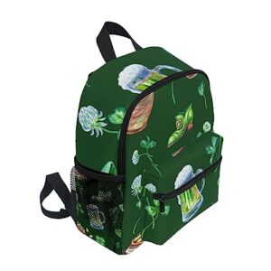 ODAWA St Patricks Day Symbols Pattern Kids Backpack Boys Toddler, Bookbag for Boys, Preschool Backpack