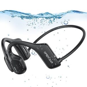 beartain swimming headphones, bone conduction headphones ip68 waterproof wireless bluetooth 5.3 earphones open ear sports headset built-in 16gb memory with mp3 player for swimming,running,hiking