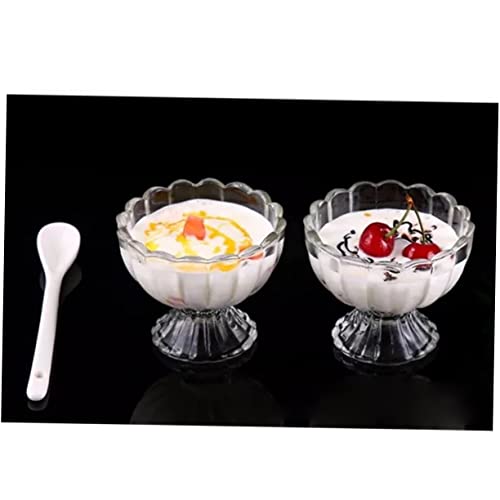 Cabilock 1 PC Disposable Salad Bowls Glass Trifle Bowl Disposable Ice Cream Cups Mini Dessert Cups Snack Dish Bowls Acrylic Trifle Pudding Sundae Cup Glass Cup Small Bowl Base