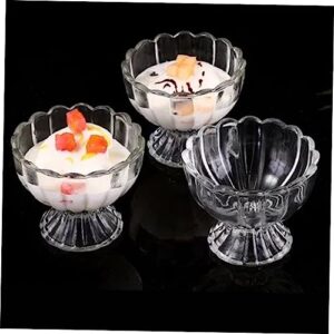 Cabilock 1 PC Disposable Salad Bowls Glass Trifle Bowl Disposable Ice Cream Cups Mini Dessert Cups Snack Dish Bowls Acrylic Trifle Pudding Sundae Cup Glass Cup Small Bowl Base