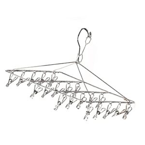 Syrisora Clothes Drying Hanger Stainless Steel Multi Clip Laundry Drip Hanging Rack for Underwear Socks Hat (No Loop Square)