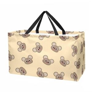 funny animal print large capacity laundry organizer tote bag - reusable and foldable oxford cloth shopping bags